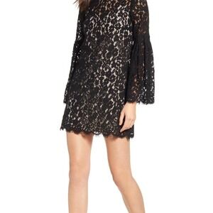 Black Long Sleeve Lace Shift Dress Endless Rose XS NWT